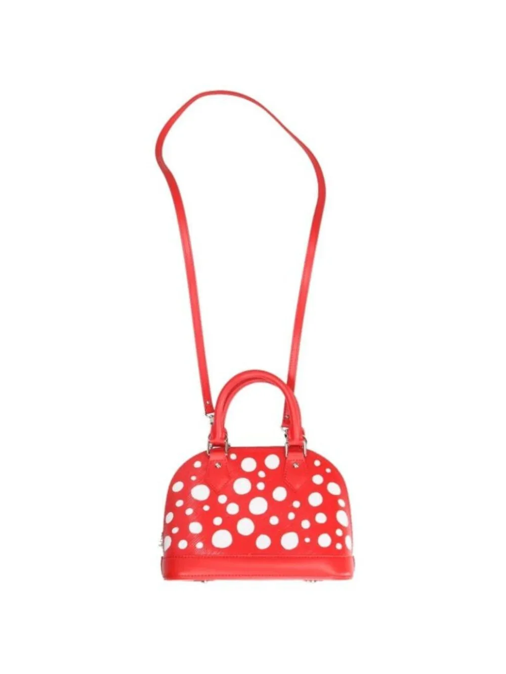 Louis Vuitton YK Alma BB Epi Infinity Dot 2-Way Handbag Red White Yayoi Kusama